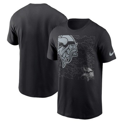 Men's Minnesota Vikings Black RFLCTV T Shirt