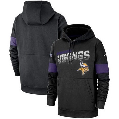Men's Minnesota Vikings Black Sideline Arch Jersey Performance Pullover Hoodie