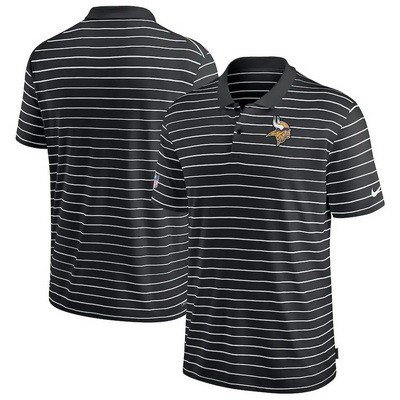 Men's Minnesota Vikings Black Sideline Lock Up Victory Performance Polo