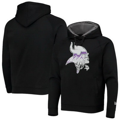 Men's Minnesota Vikings Black Training Collection Raglan Pullover Hoodie