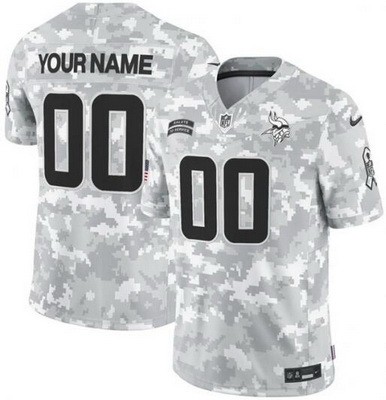 Men's Minnesota Vikings Customized Limited Arctic Camo 2024 Salute to Service Jersey