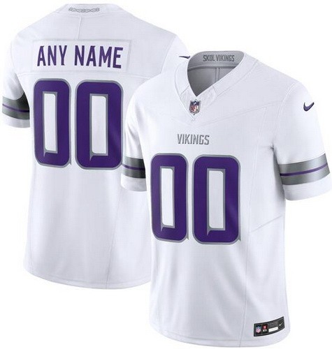 Men's Minnesota Vikings Customized Limited White Alternate FUSE Vapor Jersey