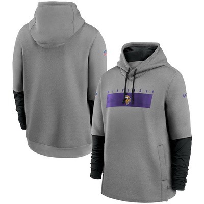 Menбпs Minnesota Vikings Gray Playbook Performance Pullover Hoodie