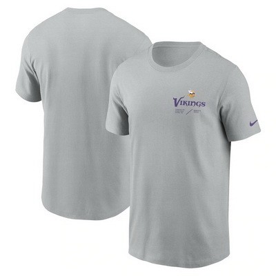 Men's Minnesota Vikings Gray Sideline Infograph Lockup Performance T Shirt