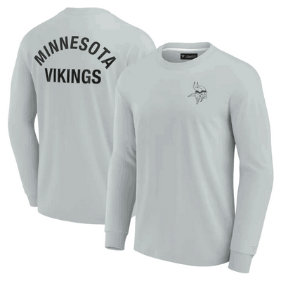 Men's Minnesota Vikings Gray Super Soft Long Sleeve T Shirt