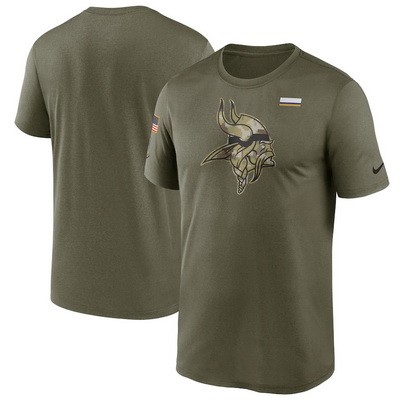 Men's Minnesota Vikings Olive 2021 Salute To Service Legend Performance T-Shirt