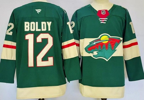 Men's Minnesota Wild #12 Matthew Boldy Green Authentic Jersey