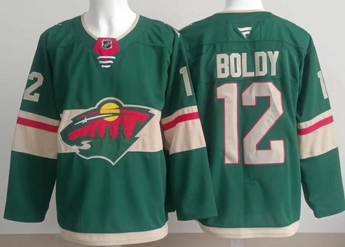 Men's Minnesota Wild #12 Matthew Boldy Green Authentic Jersey