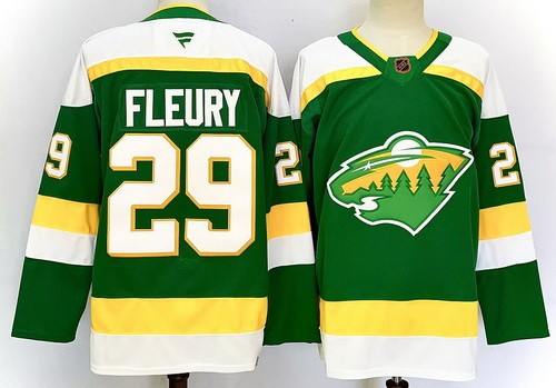Men's Minnesota Wild #29 Marc Andre Fleury Green Alternate Authentic Jersey