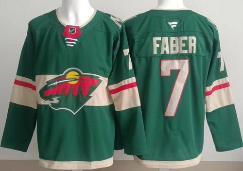 Men's Minnesota Wild #7 Brock Faber Fleury Green Authentic Jersey