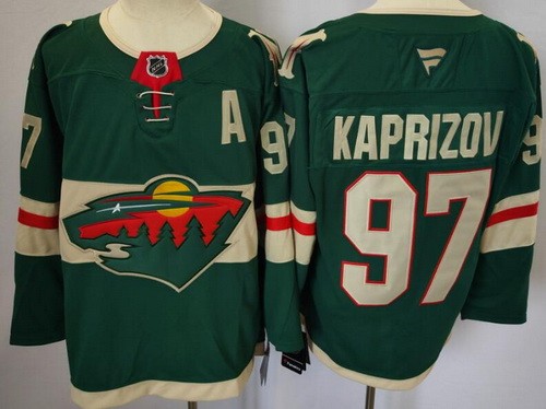 Men's Minnesota Wild #97 Kirill Kaprizov Green Authentic Jersey
