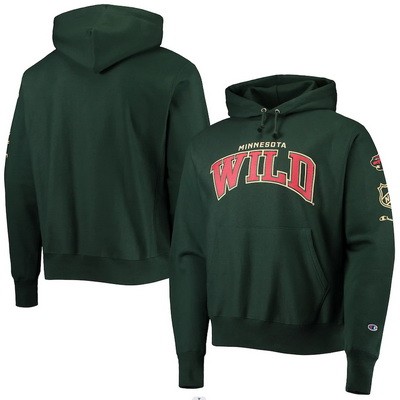 Men's Minnesota Wild Green Champion O&B Capsule II Pullover Hoodie