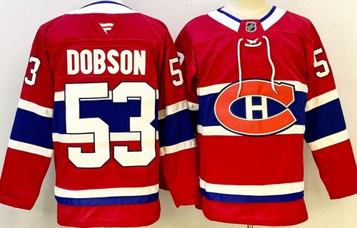 Men's Montreal Canadiens #53 Noah Dobson Red Authentic Jersey