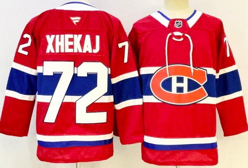 Men's Montreal Canadiens #72 Arber Xhekaj Red Authentic Jersey