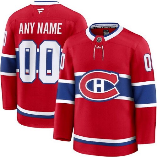 Men's Montreal Canadiens Customized Red Fanatics Authentic Jersey