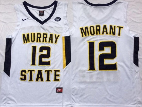 Men's Murray State Racers #12 Ja Morant White College Basketball Jersey