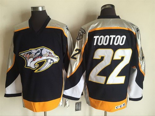 Men's Nashville Predators #22 Jordin Tootoo Black Throwback Jersey