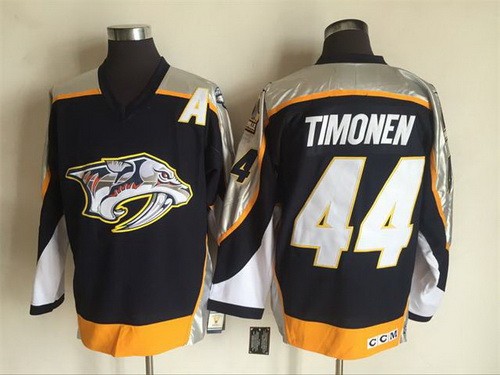 Men's Nashville Predators #44 kimmo Timonen Black Throwback Jersey