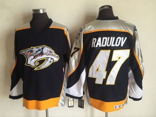 Men's Nashville Predators #47 Alexander Radulov Black Throwback Jersey
