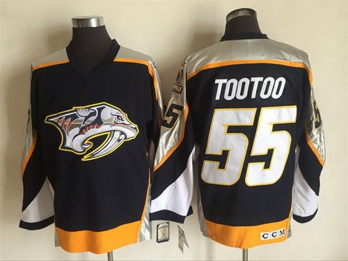 Men's Nashville Predators #55 Jordin Tootoo Black Throwback Jersey