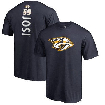 Men's Nashville Predators #59 Roman Josi Navy Printed T Shirt 112580