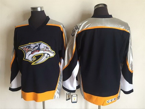 Men's Nashville Predators Blank Black Throwback Jersey