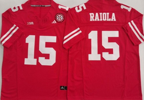 Men's Nebraska Huskers #15 Dylan Raiola Red College Football Jersey
