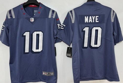 Men's New England Patriots #10 Drake Maye Limited Gray Rivalries Vapor Jersey