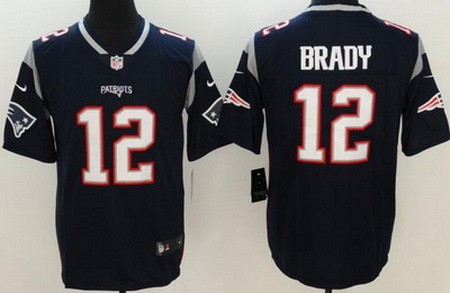 Men's New England Patriots #12 Tom Brady Limited Navy Vapor Jersey