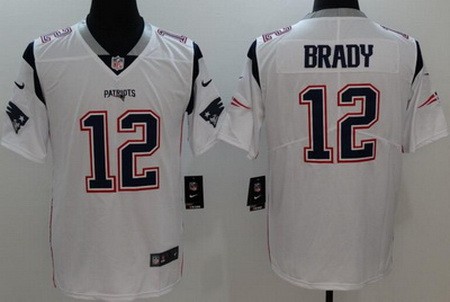 Men's New England Patriots #12 Tom Brady Limited White Vapor Jersey