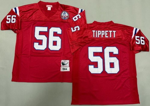 Men's New England Patriots #56 Andre Tippett Red 1984 Throwback Jersey