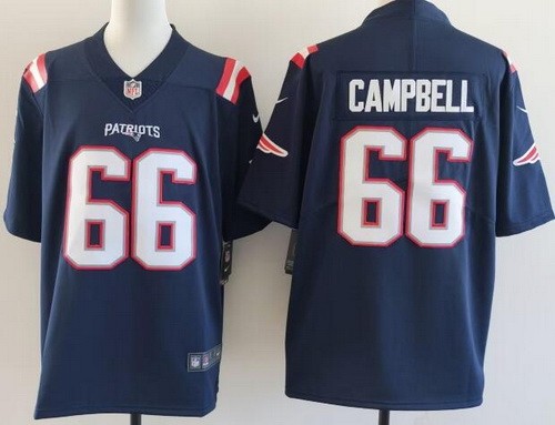 Men's New England Patriots #66 Will Campbell Limited Navy Vapor Jersey