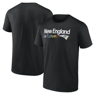 Men's New England Patriots Black City Pride Team V Neck T Shirt