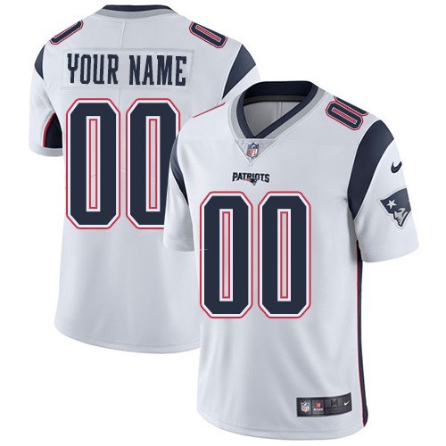 Men's New England Patriots Customized Limited White Vapor Untouchable Jersey