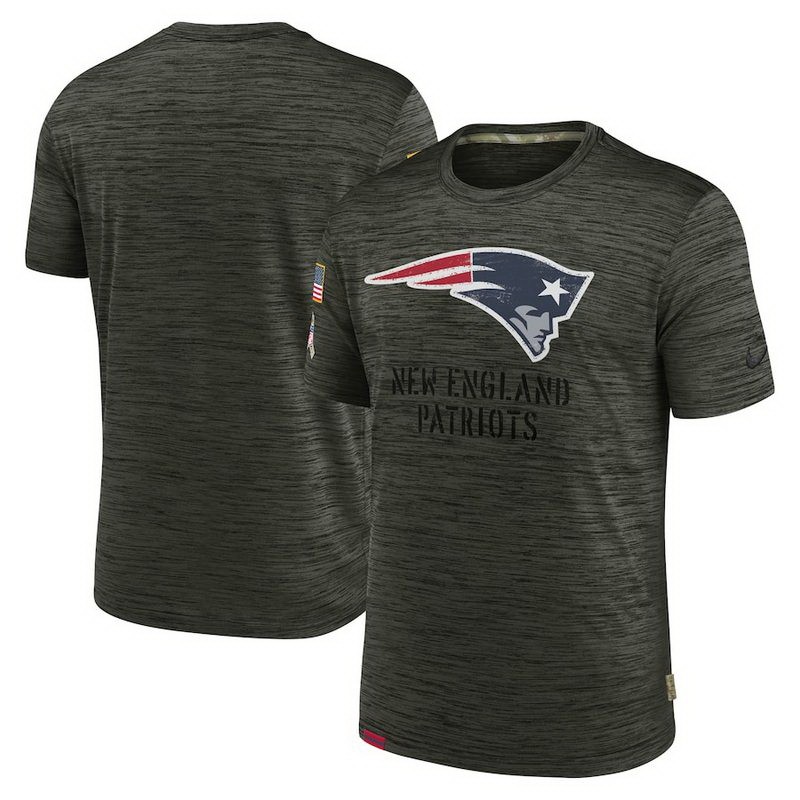 Men's New England Patriots Gray 2022 Salute to Service Velocity Team T Shirt