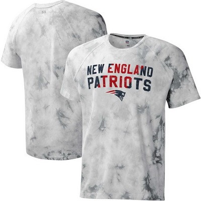 Men's New England Patriots Gray Resolution Tie Dye Raglan T Shirt
