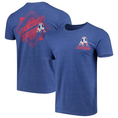Men's New England Patriots Iconic Retro Diamond Scroll Printed T-Shirt 0948