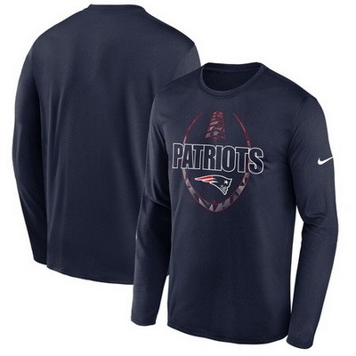 Men's New England Patriots Navy Icon Legend Performance Long Sleeve T-Shirt
