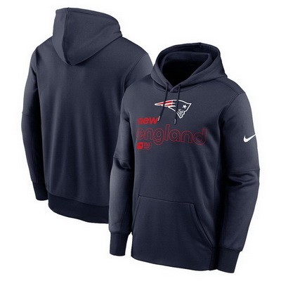 Men's New England Patriots Navy Performance Pullover Hoodie