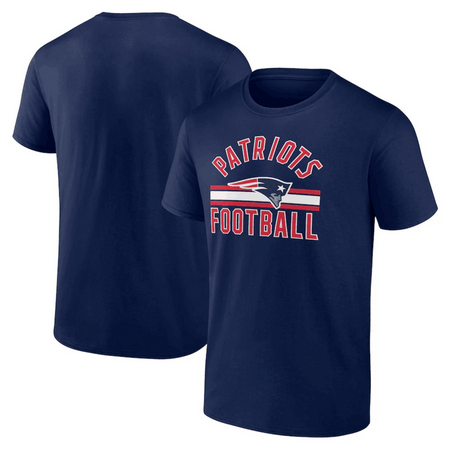 Men's New England Patriots Navy Standard Arch Stripe T Shirt