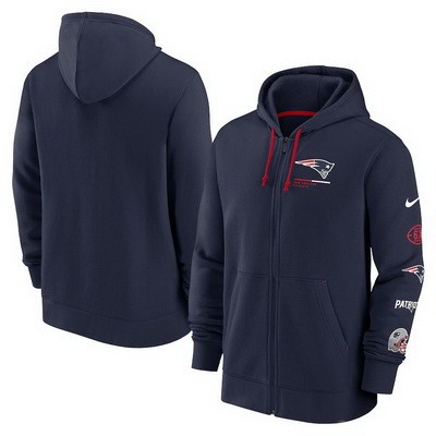 Men's New England Patriots Navy Surrey Full Zip Hoodie