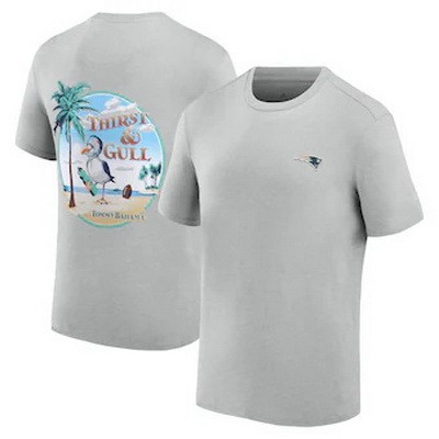 Men's New England Patriots Tommy Bahama Gray Thirst & Gull T Shirt