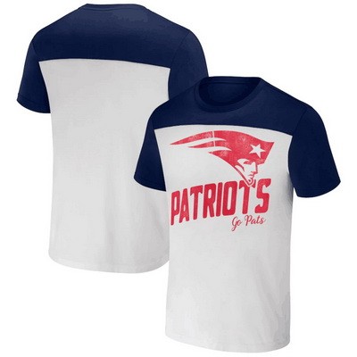 Men's New England Patriots White NFL x Darius Rucker Collection Colorblocked T Shirt