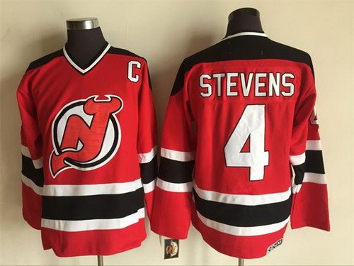 Men's New Jersey Devils #4 Scott Stevens Red Throwback Jersey