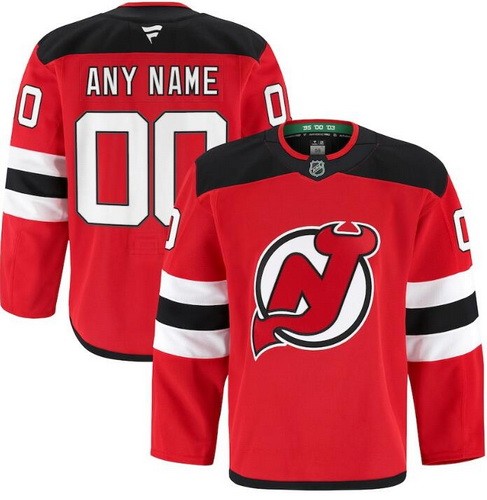Men's New Jersey Devils Customized Red Fanatics Authentic Jersey