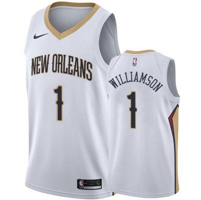 Men's New Orleans Pelicans #1 Zion Williamson White Icon Hot Press Jersey