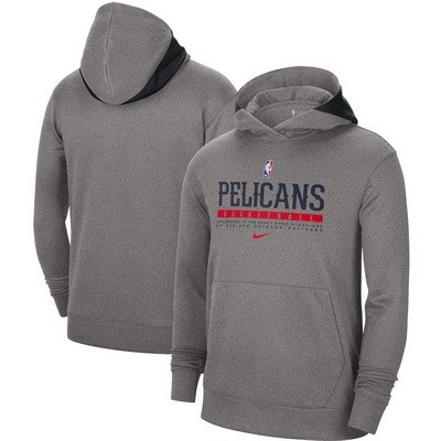 Men's New Orleans Pelicans Gray Spotlight On Court Practice Performance Pullover Hoodie