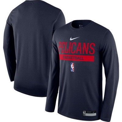 Men's New Orleans Pelicans Navy 2022 Legend On Court Practice Performance Long Sleeve T Shirt