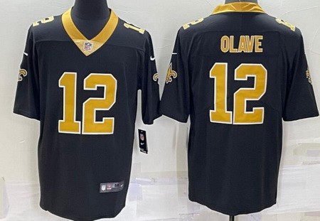 Men's New Orleans Saints #12 Chris Olave Limited Black Vapor Jersey