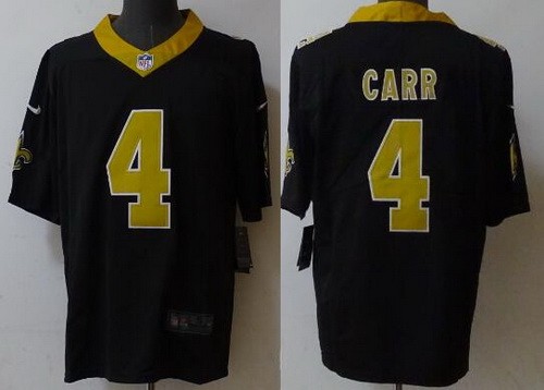 Men's New Orleans Saints #4 Derek Carr Limited Black Vapor Jersey